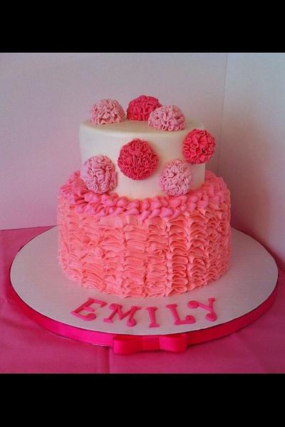 Pom Pom Flowers and Ruffles Birthday Cake - Cake by Christie's Custom Creations(CCC)