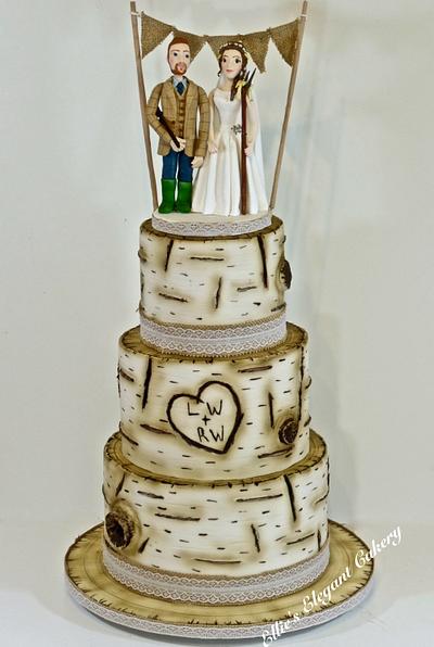 Birch tree wedding cake - Cake by Ellie @ Ellie's Elegant Cakery