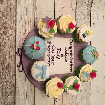 Floral Engagment Cupcake Board - Cake by There's Nothing Quite Like Cake