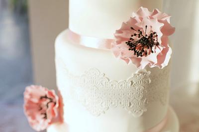 Pink confetti and lace - Cake by Kasserina Cakes