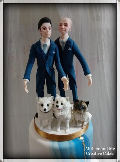 Mr and Mr Wedding Cake  - Cake by Mother and Me Creative Cakes
