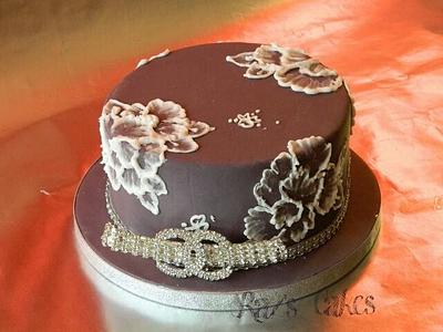 Brush Embroidery with Channel Bling :)  - Cake by RazsCakes