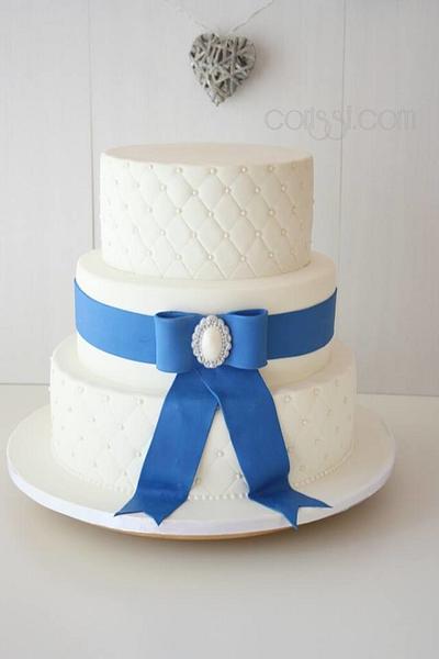Royal Blue Wedding Cake - Cake by Cori's Sweet Temptations