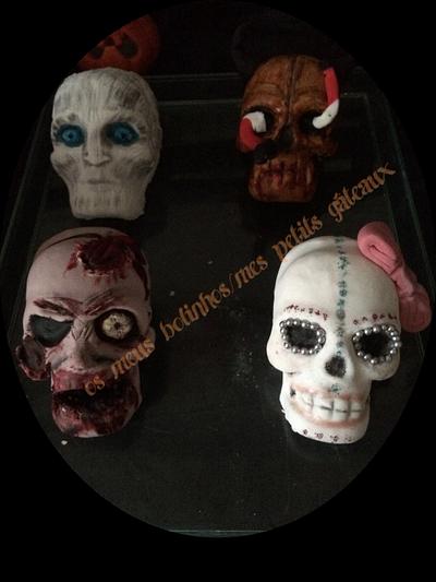 Halloween skulls - Cake by santanasoares
