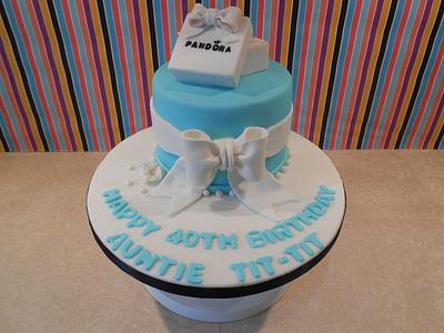 Tiffany/Pandora cake - Cake by Dinkylicious Cakes