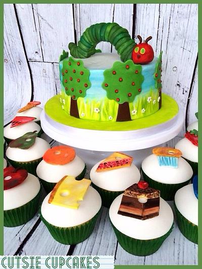Hungry Caterpillar Cake & Cupcakes - Cake by Cutsie Cupcakes