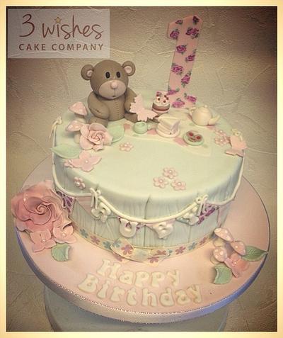 Shabby chic 1st birthday  - Cake by 3 Wishes Cake Co