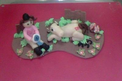 Girl and Horse / Cake Topper. - Cake by Anna Paola Stroppiana