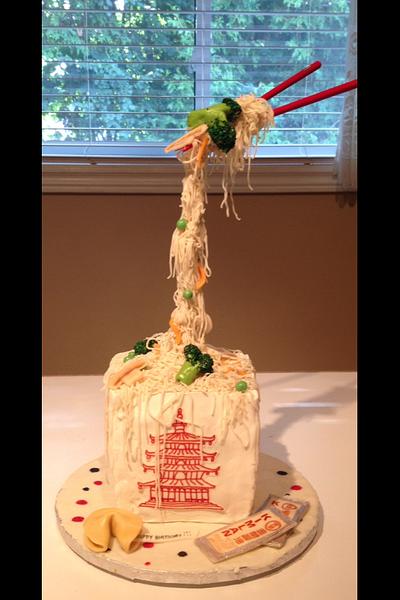 Take Out Box Of Noodles - Illusion Cake - Cake by Lilissweets