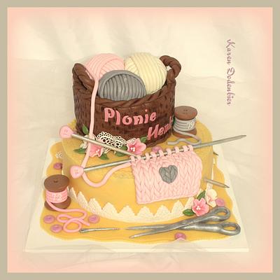 Knitting cake - Cake by Karen Dodenbier