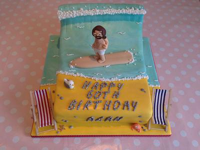 Surfer's wave & beach cake - Cake by Sugar Sweet Cakes