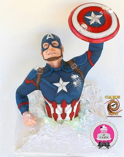 Captain America cake for Cake Con International collaboration! - Cake by Danielle Lechuga