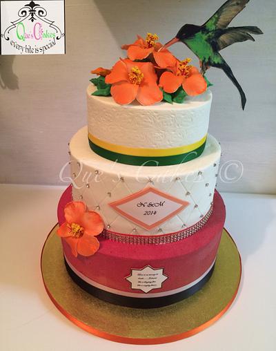 Trini-Jam Wedding Cake  - Cake by Que's Cakes