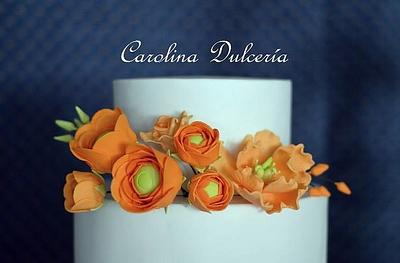 Orange ranunculus - Cake by carolina paz