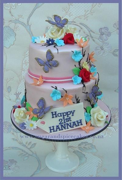 Summer Flowers Cake with Butterflies - Cake by Mel_SugarandSpiceCakes