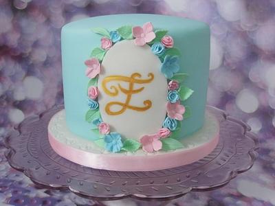 Monogram cake. - Cake by Karen's Cakes And Bakes.