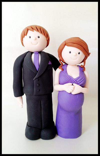 Pregnant bride and groom topper - Cake by Cakemakinmama