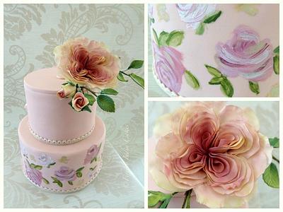 My First David Austin/Queen of Denmark Rose. - Cake by Firefly India by Pavani Kaur