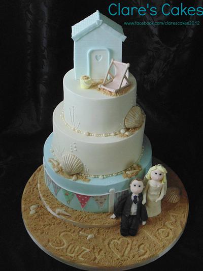 Beach Wedding Cake - Cake by Clare's Cakes - Leicester