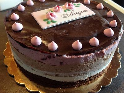 Cheesecake with cherry and chocolate - Cake by CupClod Cake Design