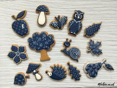 Autumn in blue print - Cake by Folkies