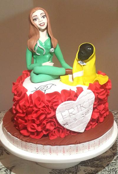 Vererinary girl on a heart - Cake by Dulce Victoria