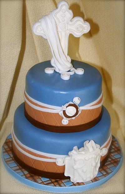 Baby Boy Baptism - Cake by Stacy Lint