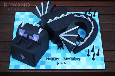 Minecraft Ender Dragon - Cake by beyondthefrosting