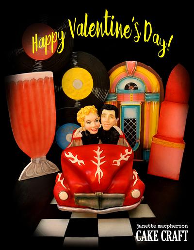 Valentine Movie Nights collaboration - Grease - Cake by Janette MacPherson Cake Craft