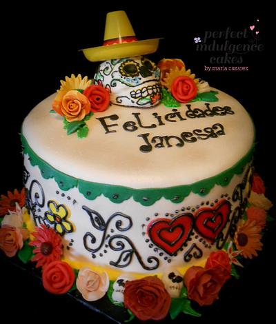 Day of the Dead Bridal Shower Cake for Janessa - Cake by Maria Cazarez Cakes and Sugar Art