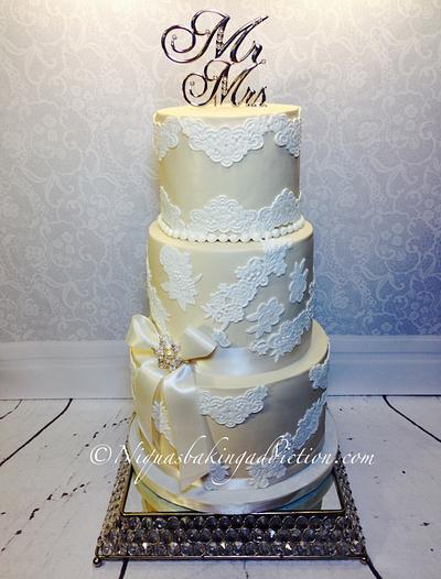 Lace Wedding Cake - Cake by Cake'D By Niqua