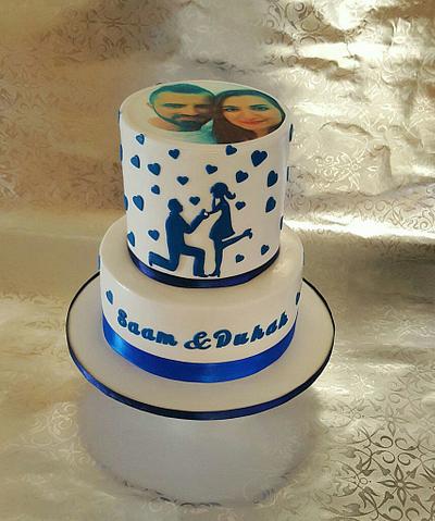 Engagement cake  - Cake by The Custom Piece of Cake