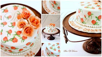 Hand Painted Roses  - Cake by Slice of Heaven By Geethu