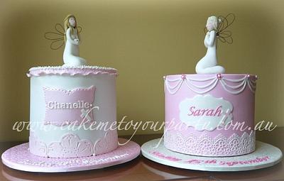 Matching Angel Baptism Cakes - Cake by Leah Jeffery- Cake Me To Your Party