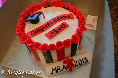 Graduation Cake w/ roses - Cake by Radhika Bhasin