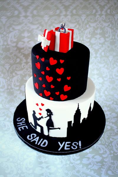 NYC Proposal Cake - Cake by GlykaBakeShop