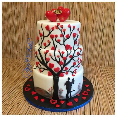 Wedding cake- tree with hearts - Cake by Felis Toporascu