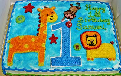 Safari first birthday sheet cake - Cake by Nancys Fancys Cakes & Catering (Nancy Goolsby)