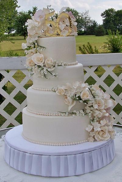50th wedding anniversary cake - Cake by Cindy Gleason