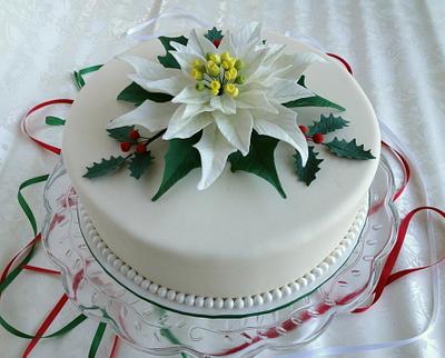 White Poinsettia cake - Cake by Shani's Sweet Creations