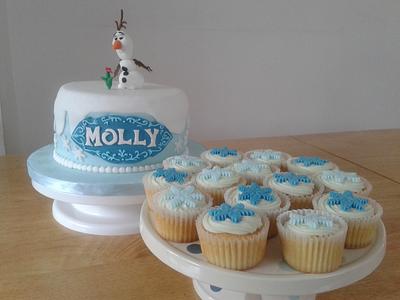 Frozen birthday cake and cupcakes - Cake by Kathryn Clarke