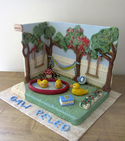 Swimming and Swinging in the Backyard - Cake by The Garden Baker