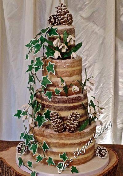 Naked wedding cake - Cake by Ellie @ Ellie's Elegant Cakery