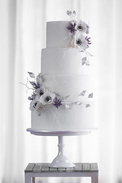White Winter Wedding Cake - Cake by Ashley Barbey