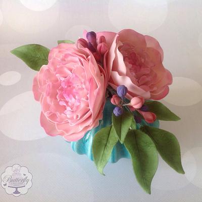 Peony Topper - Cake by Butterfly Cakes and Bakes