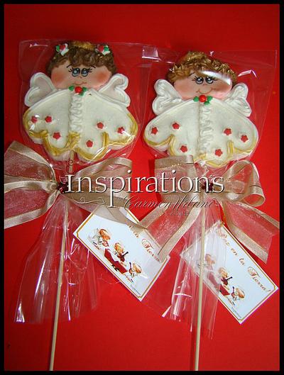 Christmas Angels Marsmallow lollipops - Cake by Inspiration by Carmen Urbano