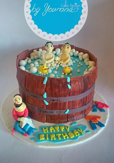Twin boys cake - Cake by Cake design by youmna 