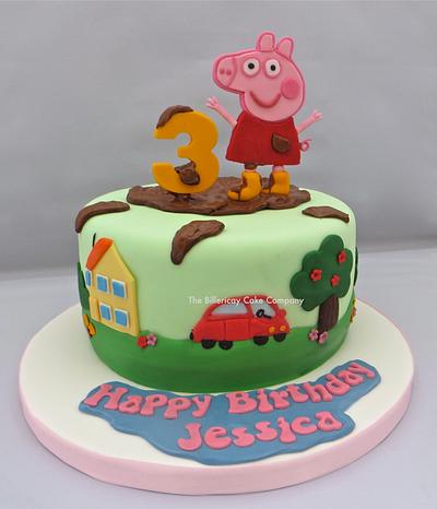 Peppa Pig in muddy puddles - Cake by The Billericay Cake Company