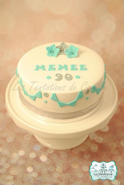 Turquoise & Grey birthday cake  - Cake by Les Tentations de Camille