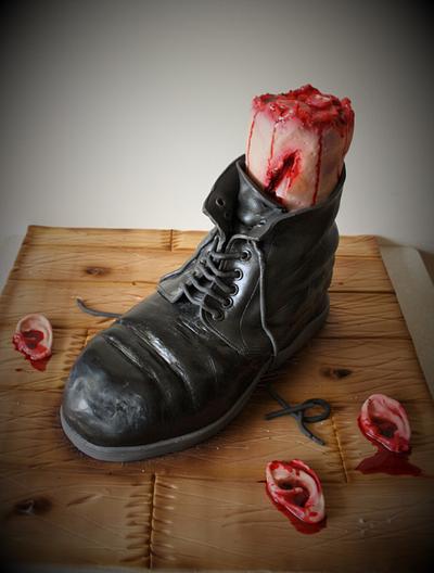 Severed Foot Halloween Cake - Cake by Cakes By Samantha (Greece)